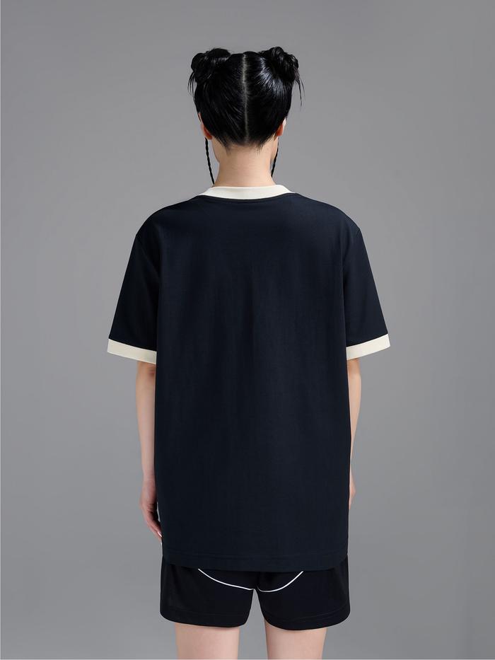 Áo Tshirt Cotton Compact Colored Rib World Cup Black Gold Trophy - undefined