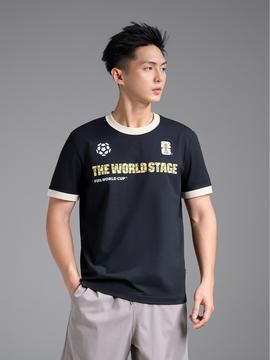 Áo Tshirt Cotton Compact Colored Rib World Cup Golden Net - undefined