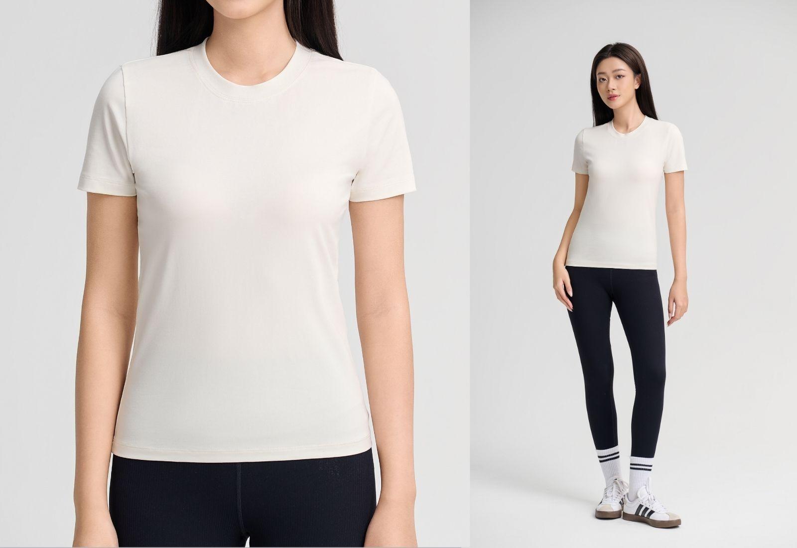 Áo Tshirt Slim nữ Cotton Compact