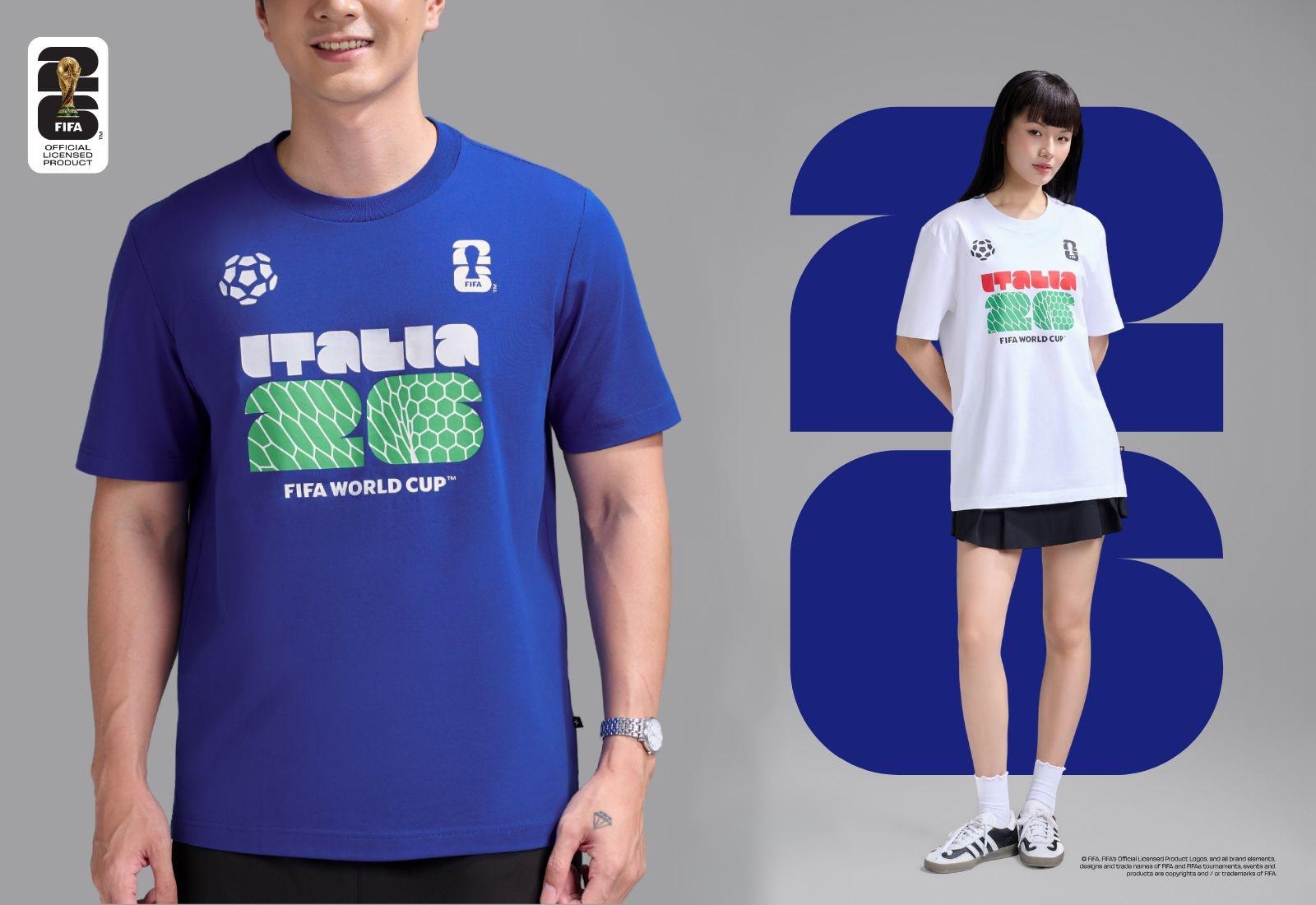 Áo Tshirt Cotton Compact World Cup Đội Tuyển Italy