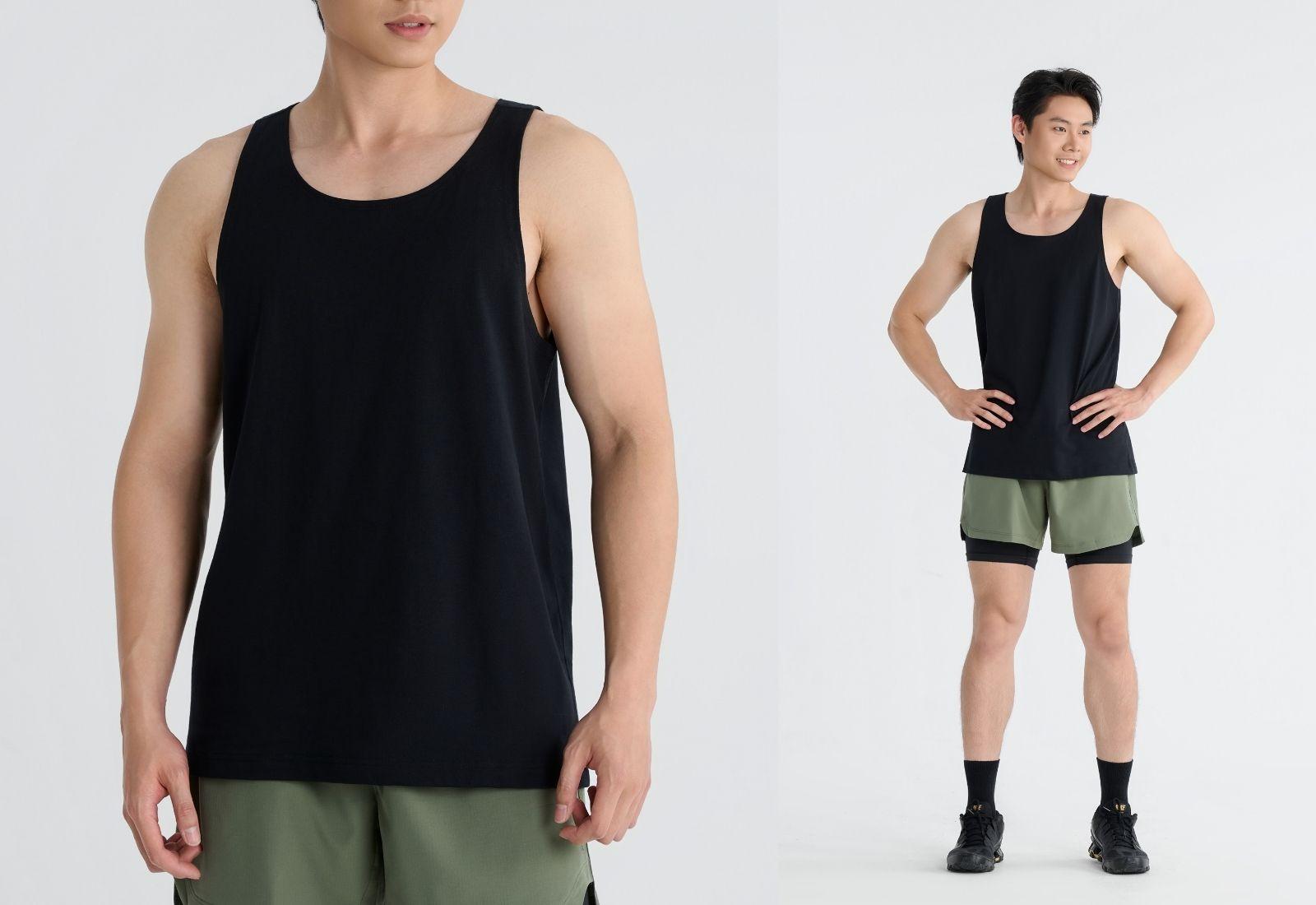 Áo Tanktop regular Fit cotton poly 180gsm