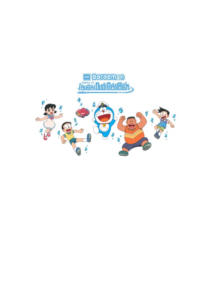 Áo thun Doraemon Biệt Đội Biển Xanh Cotton 180gsm  - undefined