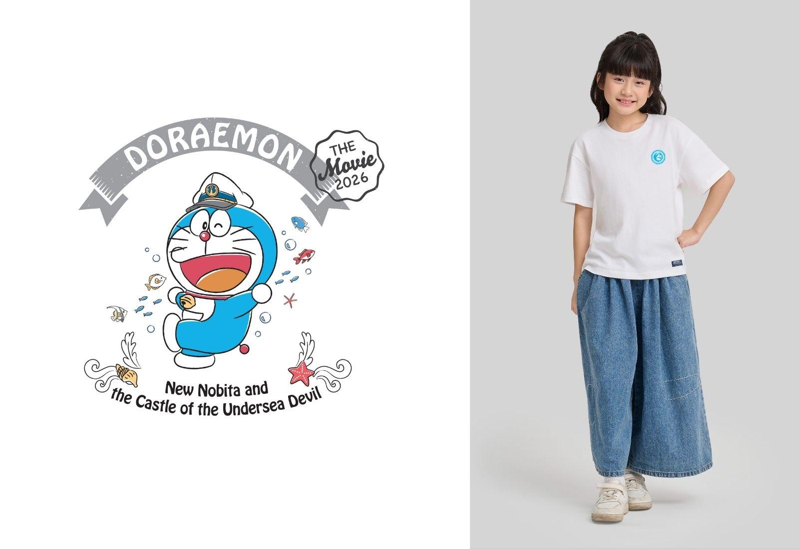 Áo thun trẻ em Doraemon Khám Phá Biển Cả Cotton Compact