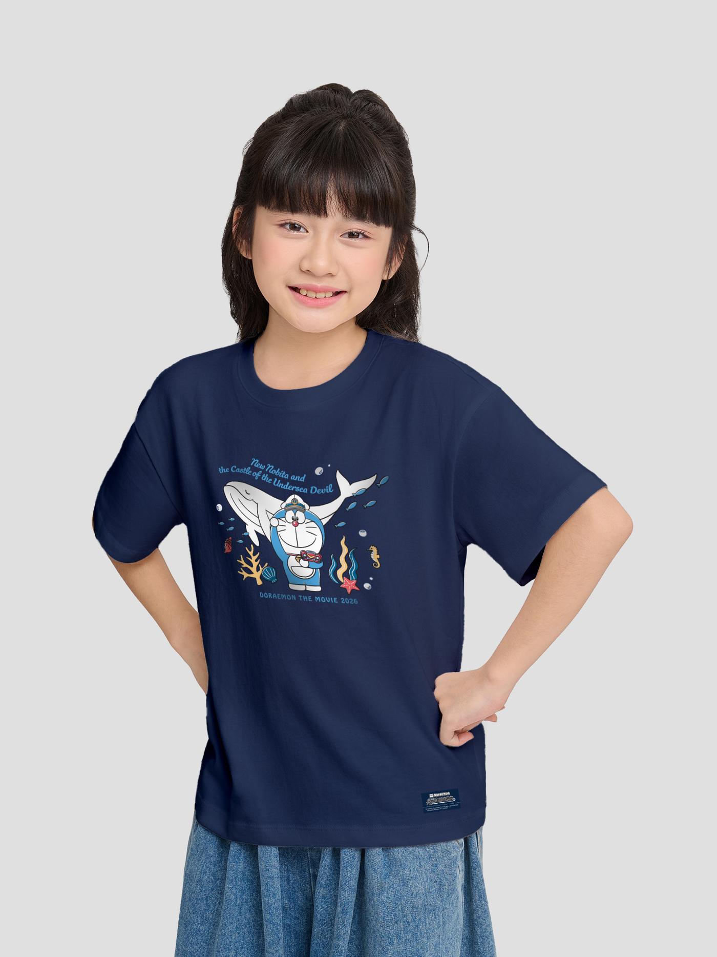 Kids’ Doraemon Ocean Melody T-shirt Compact Cotton - undefined