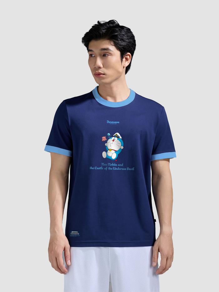 Áo thun Doraemon Cotton Compact phối bo - undefined