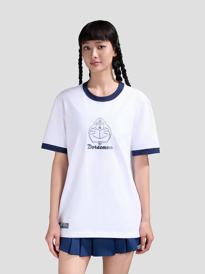 Áo thun Doraemon Sứ Giả Tuổi Thơ Cotton Compact phối bo - undefined