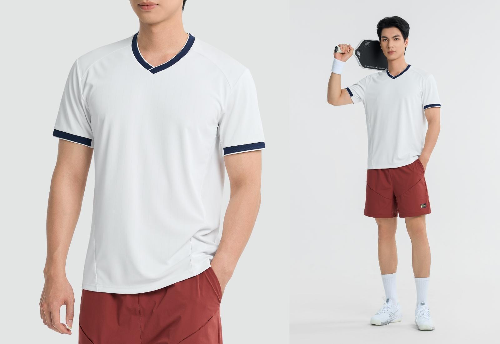 Áo Tshirt Pickleball nam cổ V Zero Mark