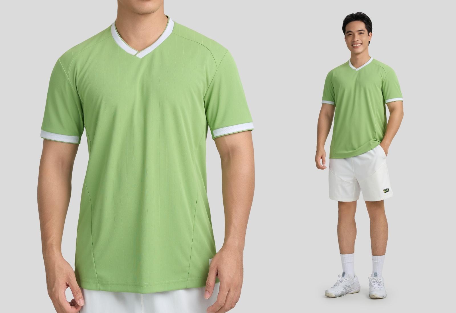 Áo Tshirt Pickleball nam cổ V Zero Mark
