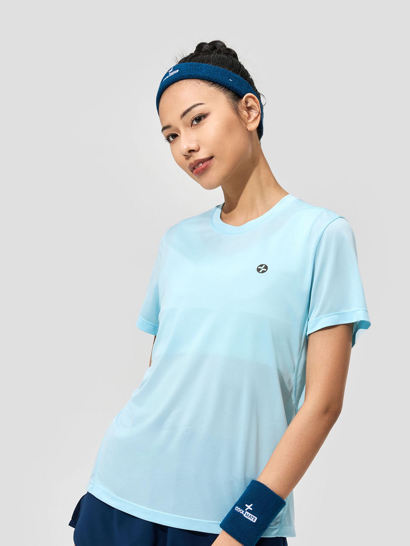 Set đồ tập thể thao nữ 1 - Xanh Crystal Blue Trắng xám - undefined