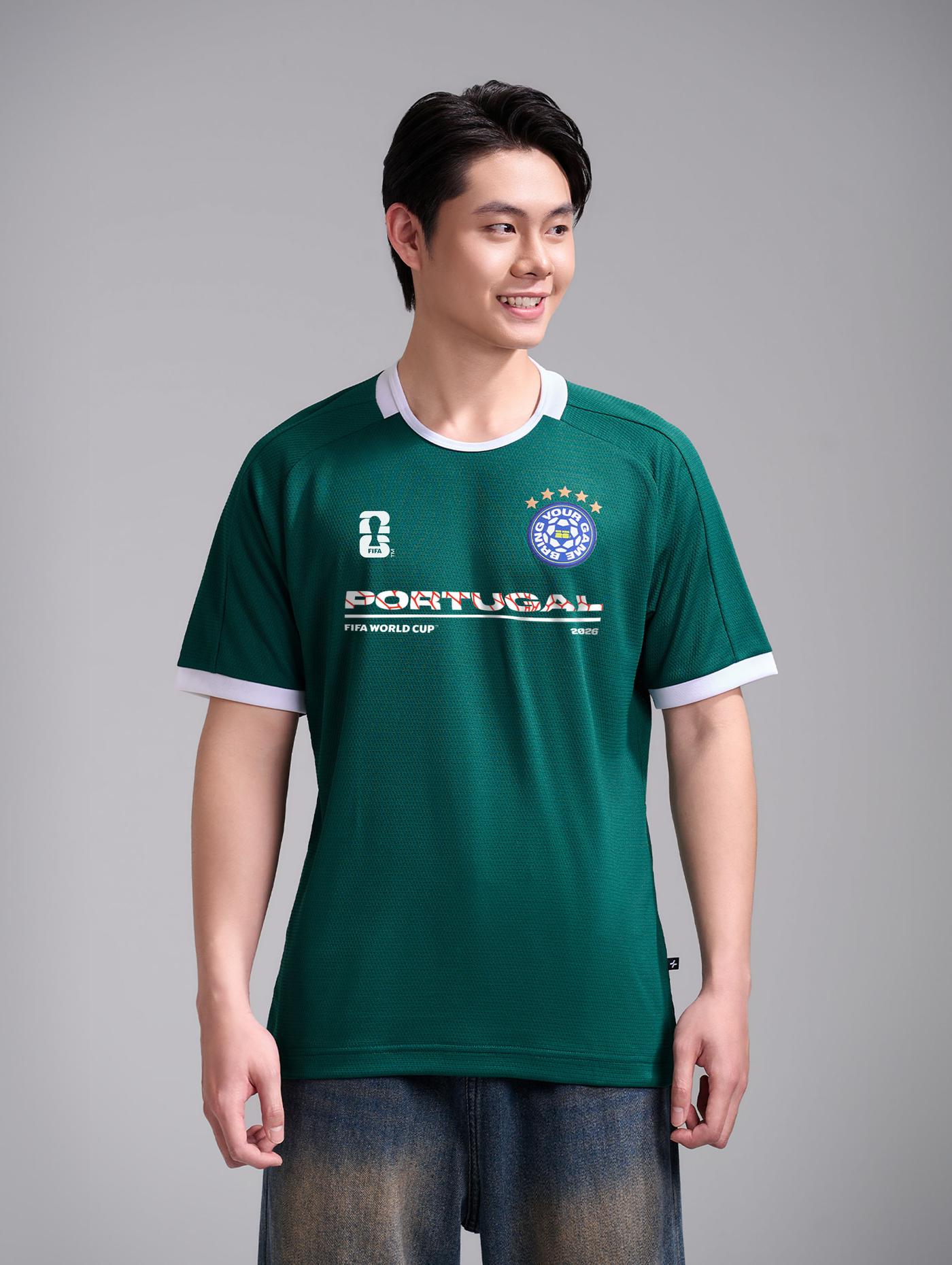 Áo thun phối bo cổ Exdry Performance World Cup Portugal V2 - undefined