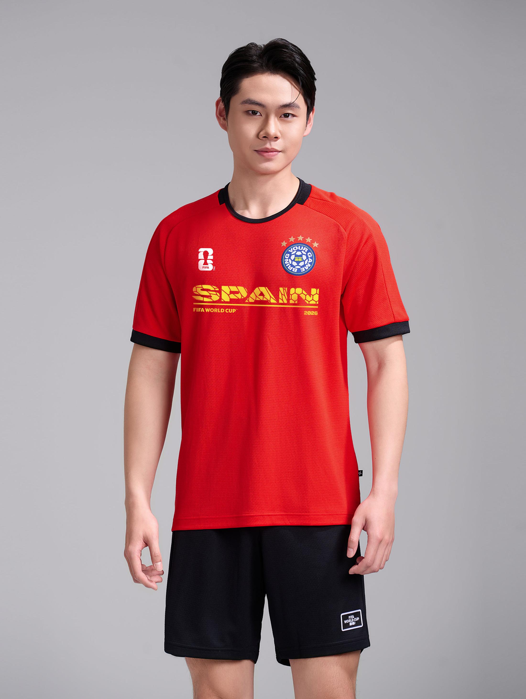 Áo thun phối bo cổ Exdry Performance World Cup Spain - undefined