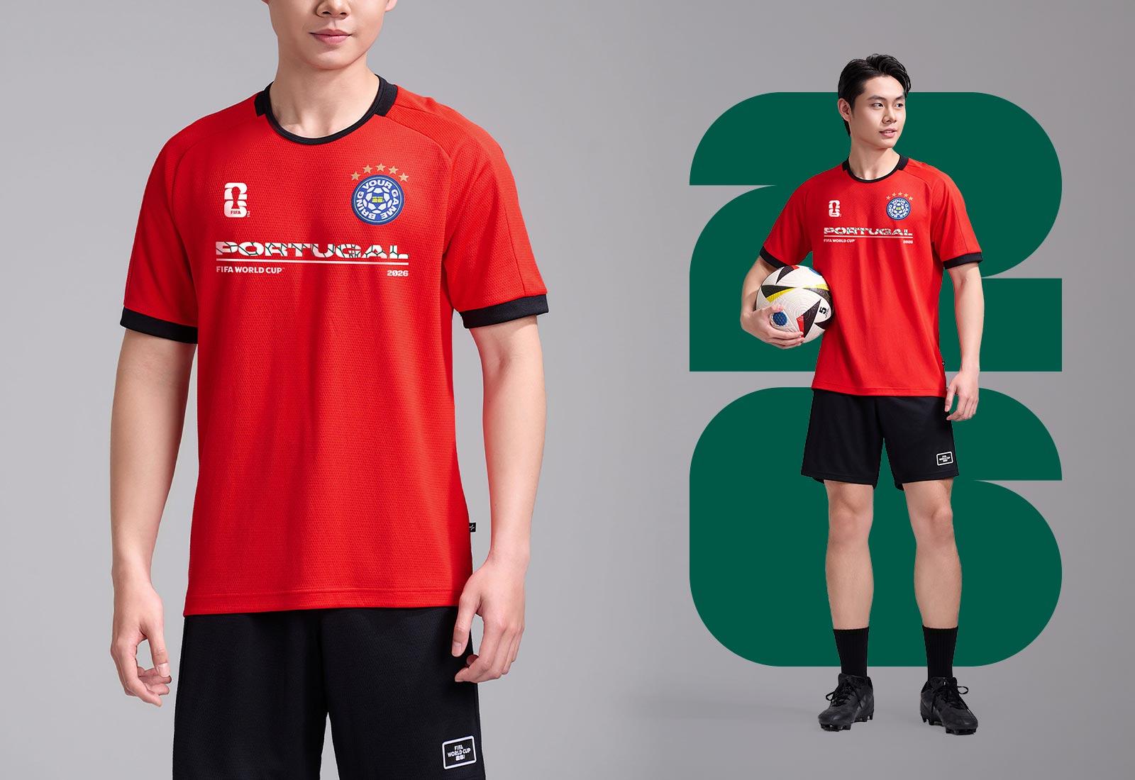 Áo thun phối bo cổ Exdry Performance World Cup Portugal V1