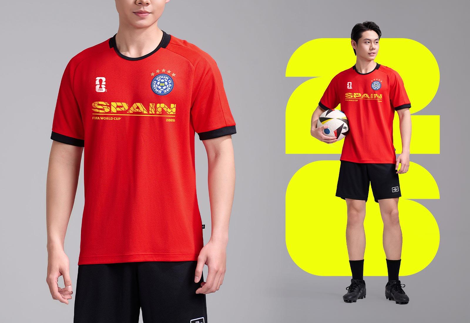 Áo thun phối bo cổ Exdry Performance World Cup Spain