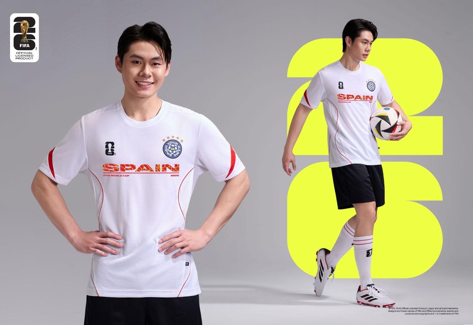 Áo thun nam phối tay Exdry Peformance World Cup Spain
