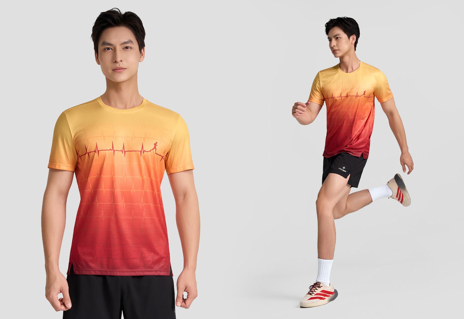 Tshirt chạy bộ nam Heartbeat Exdry Advance Motion