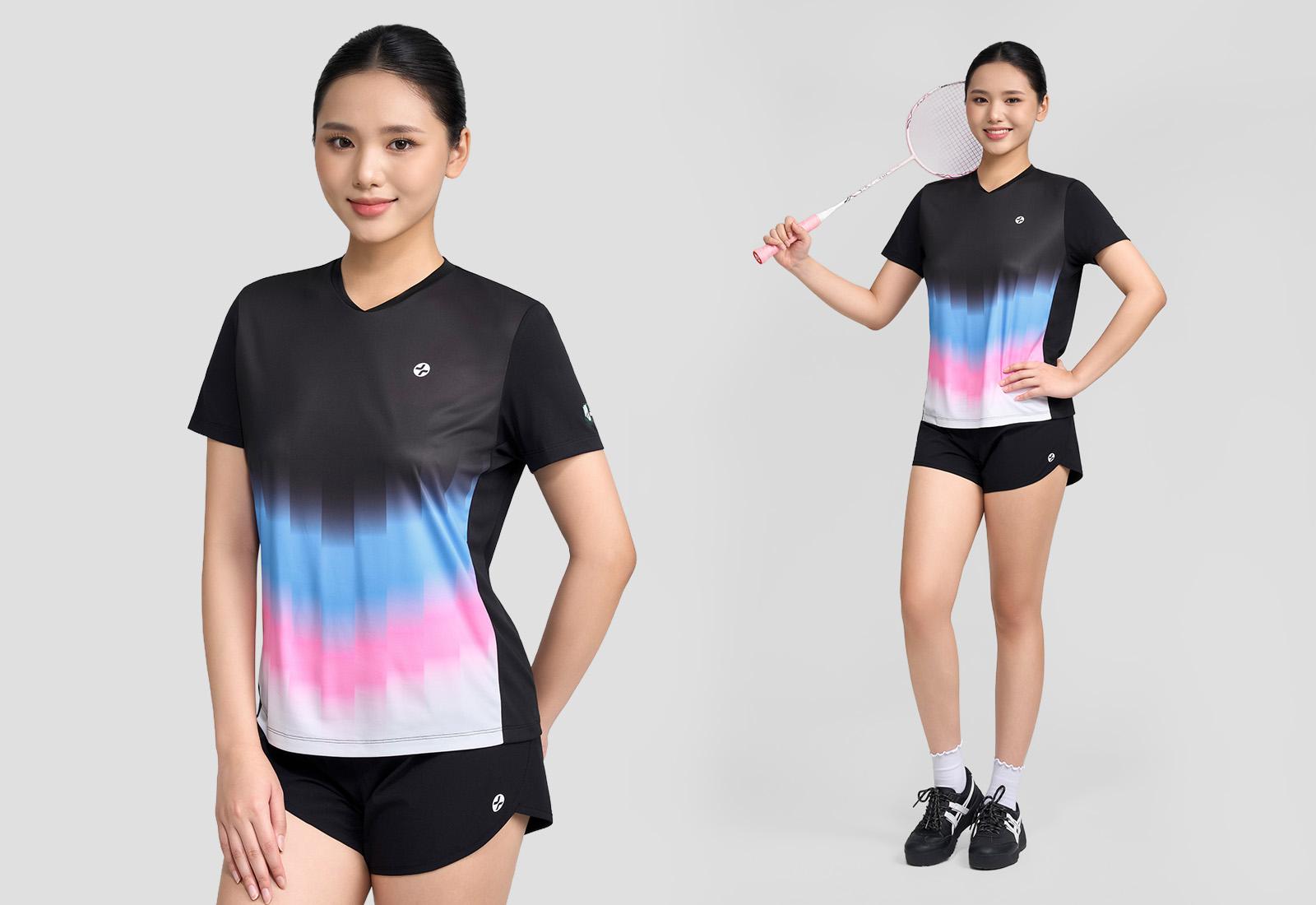 T-shirt cầu lông nữ Graphic Faded Smash Energy