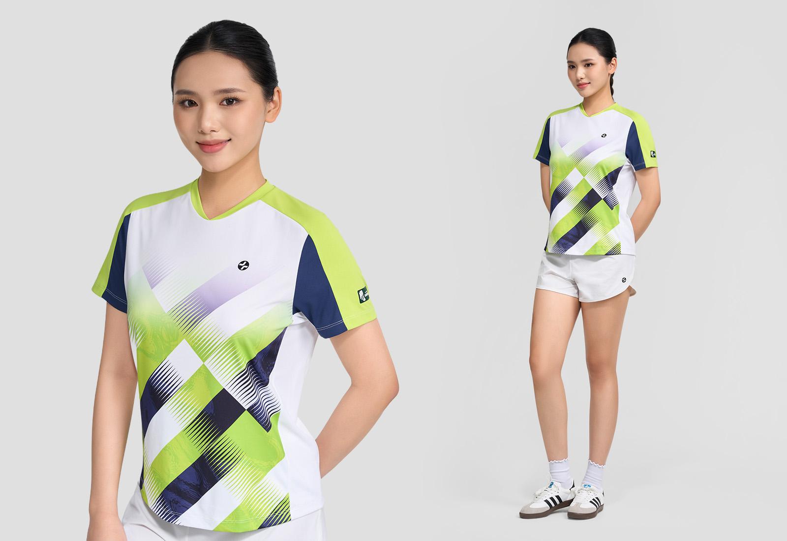 Tshirt cầu lông nữ Graphic Slash Smash Energy