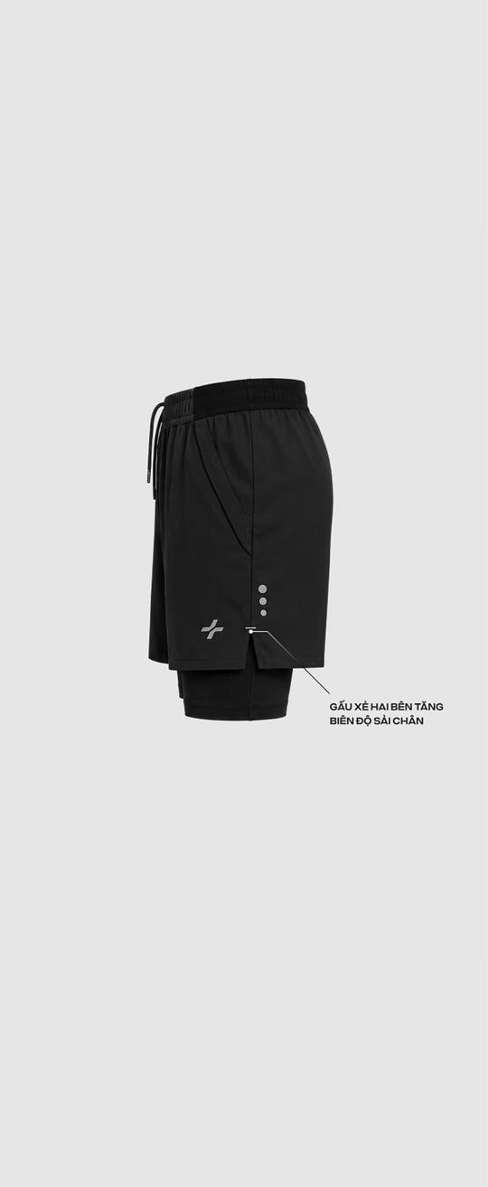 Quần shorts chạy bộ nam 2 lớp Exdry 360 Reflective - undefined