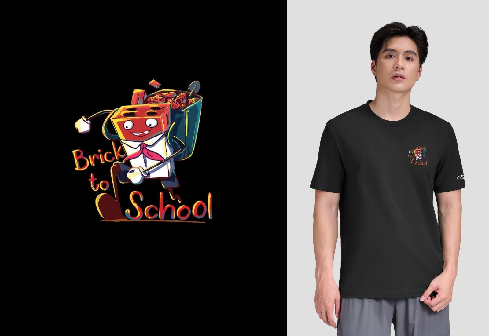 Áo Cotton Care & Share Brick to school