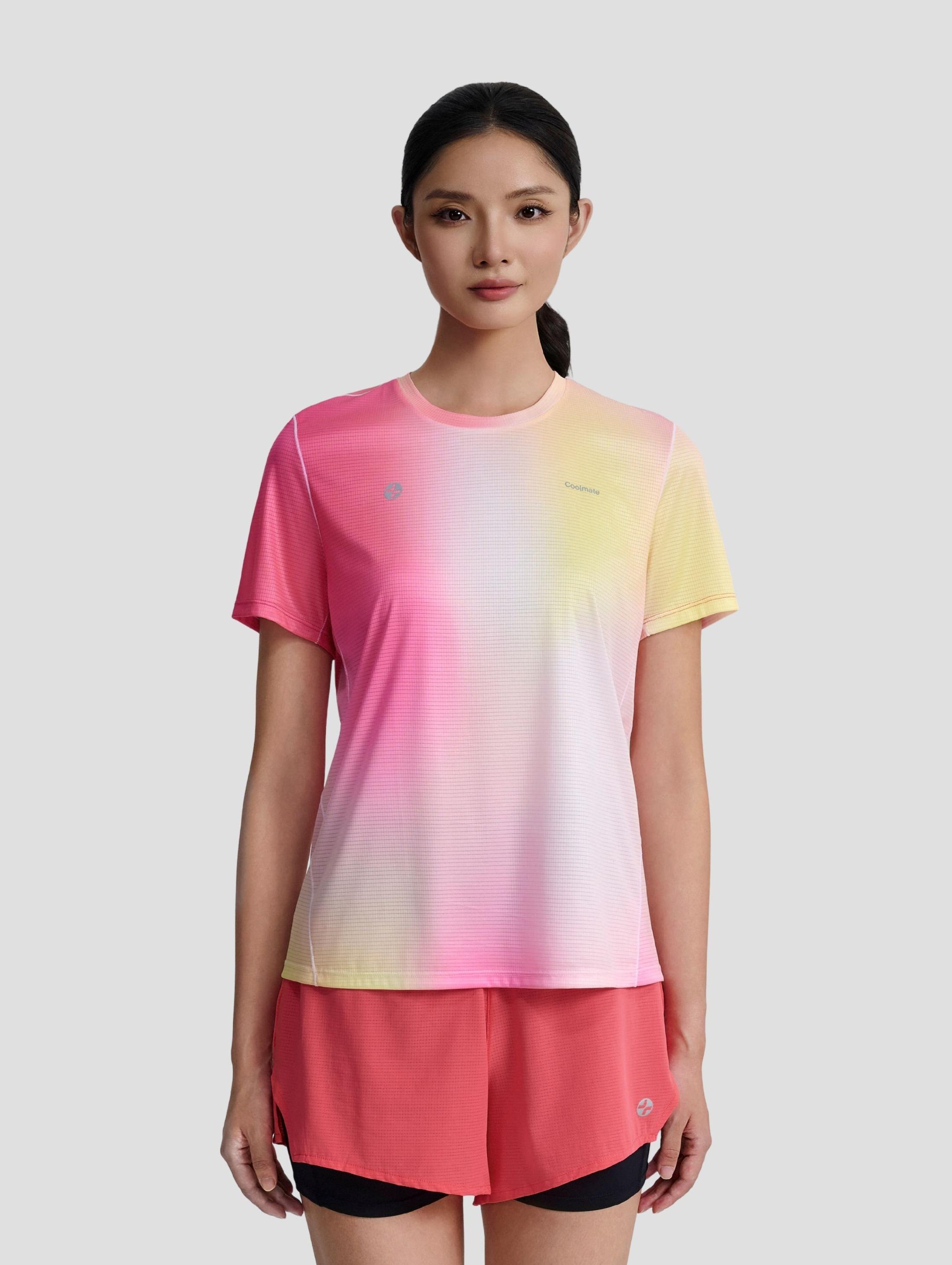 Tshirt chạy bộ graphic Pink Gradient - undefined