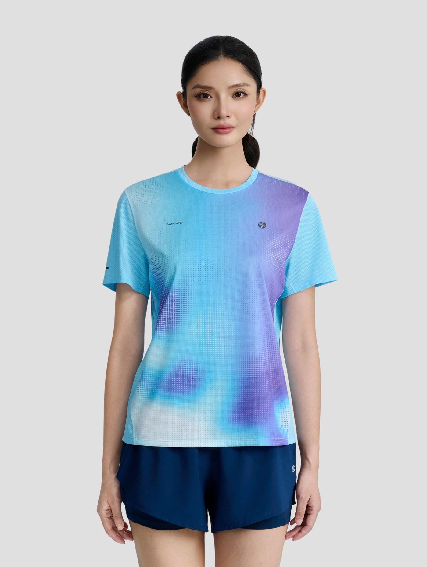 Tshirt chạy bộ nữ aurora blur Exdry advance motion - undefined