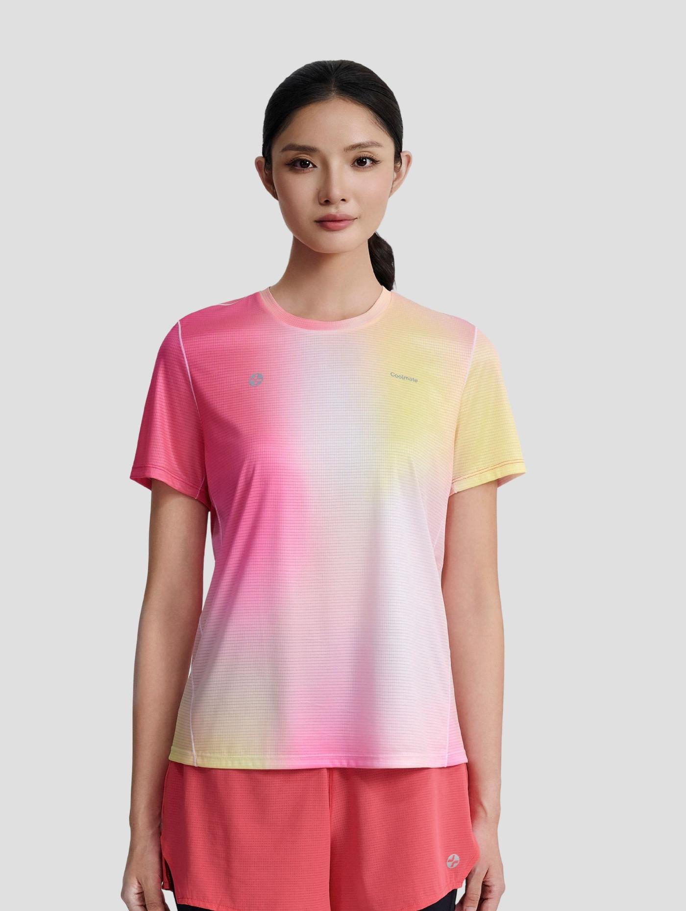 Tshirt chạy bộ graphic Pink Gradient - undefined