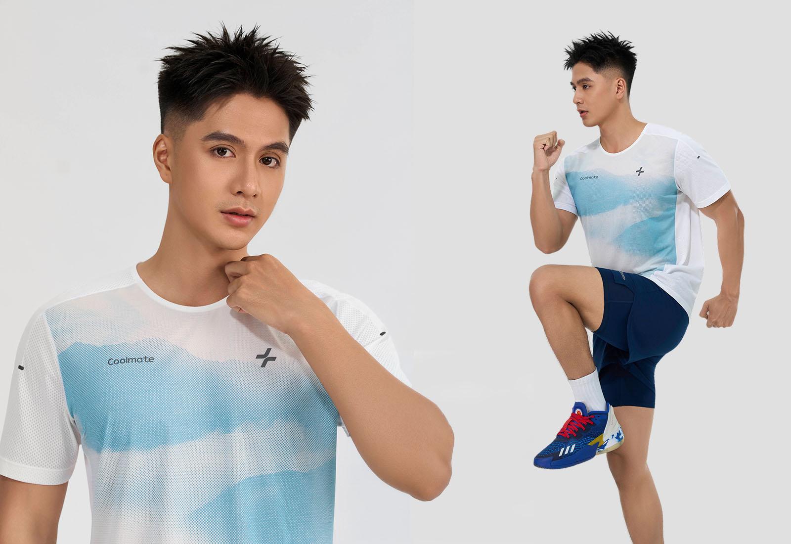 Tshirt chạy bộ nam Aurora Blur Exdry Advance Motion