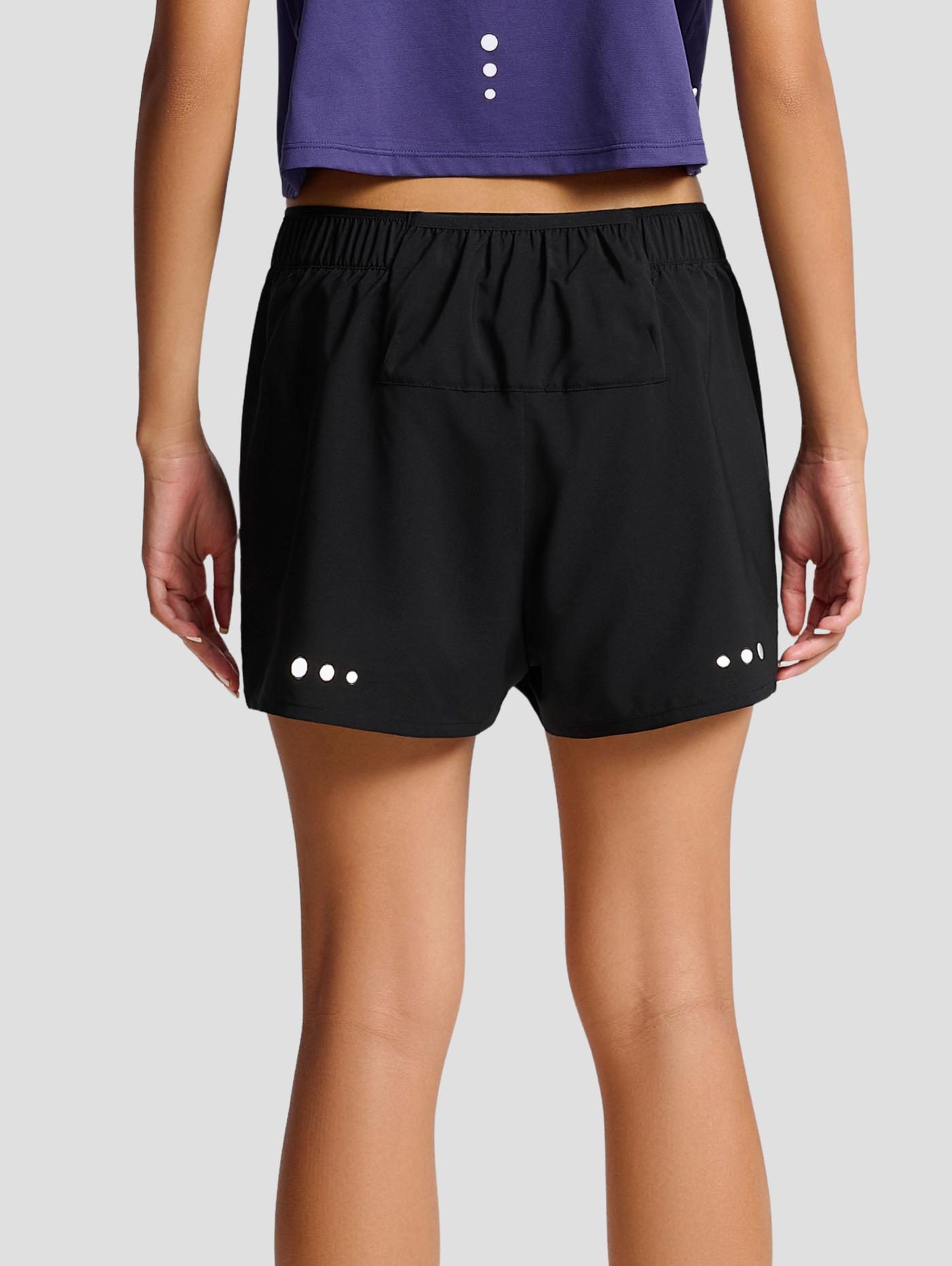 "Run Safe In The Dark" Quần shorts chạy bộ nữ 2 lớp 3IN 360Reflect™ - undefined