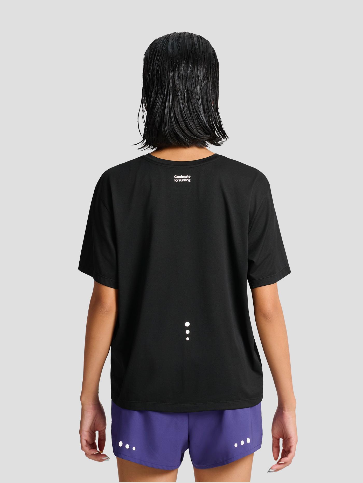 "Run Safe In The Dark" Áo tshirt chạy bộ nữ 360Reflect™ - undefined