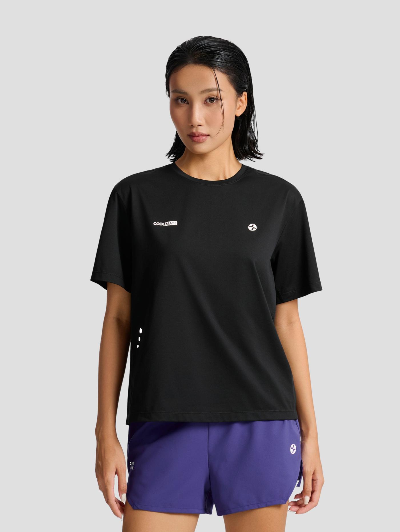 "Run Safe In The Dark" Áo tshirt chạy bộ nữ 360Reflect™ - undefined