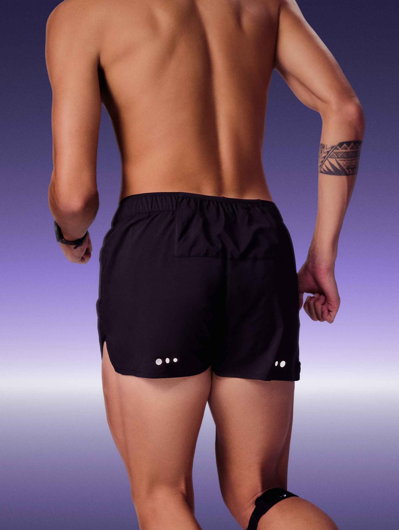 "Run Safe In The Dark" Quần shorts chạy bộ nam 2 lớp 3IN 360Reflect™ - undefined