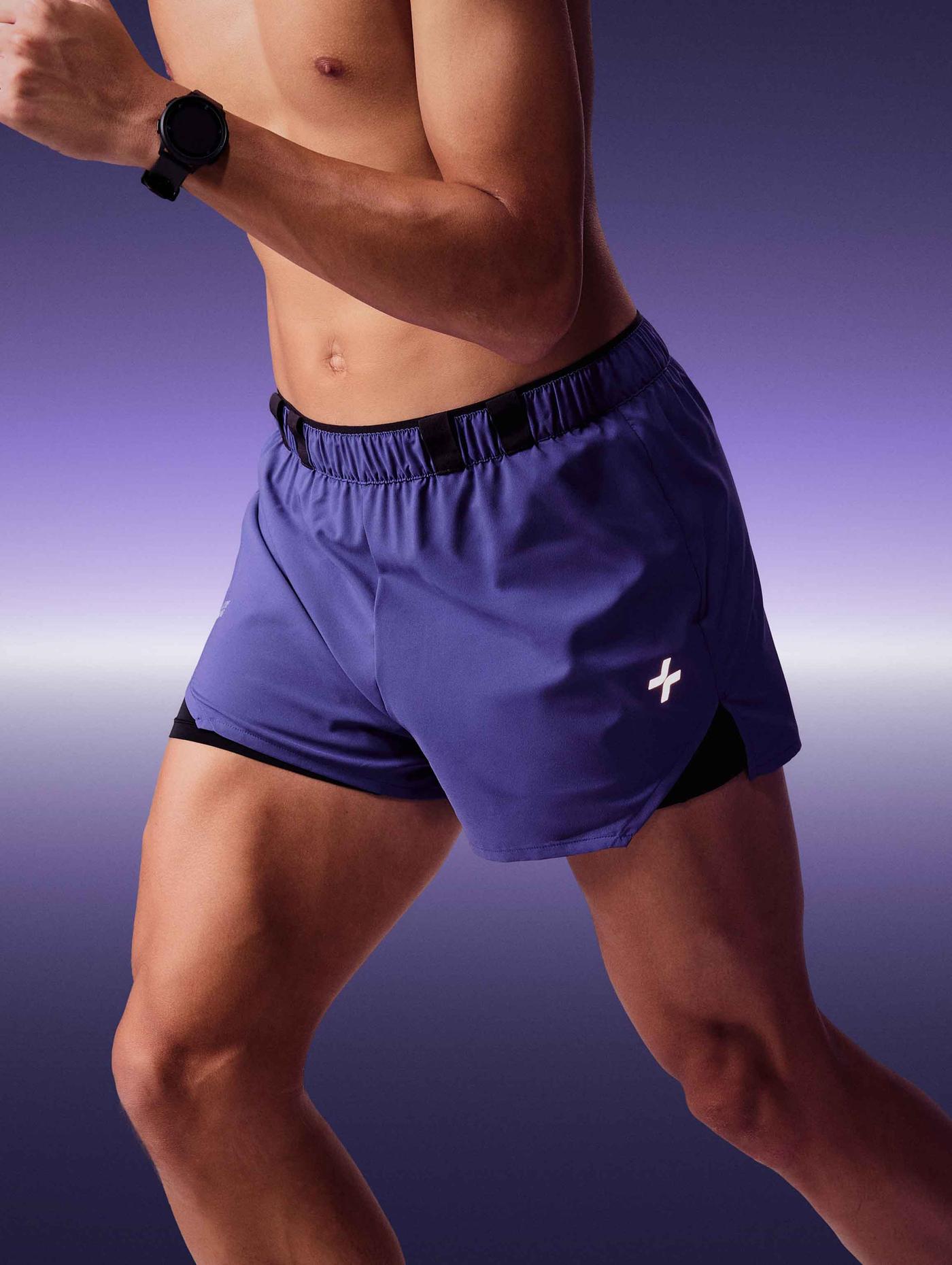 "Run Safe In The Dark" Quần shorts chạy bộ nam 2 lớp 3IN 360Reflect™ - undefined