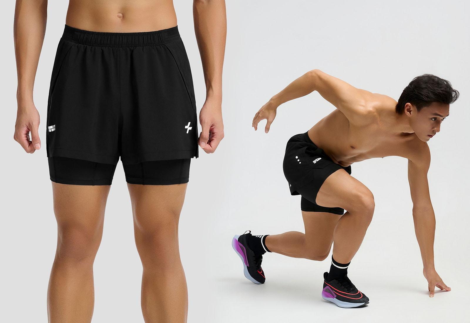 Quần shorts chạy bộ nam 2 lớp long liner 360Reflect™ "Run Safe In The Dark"