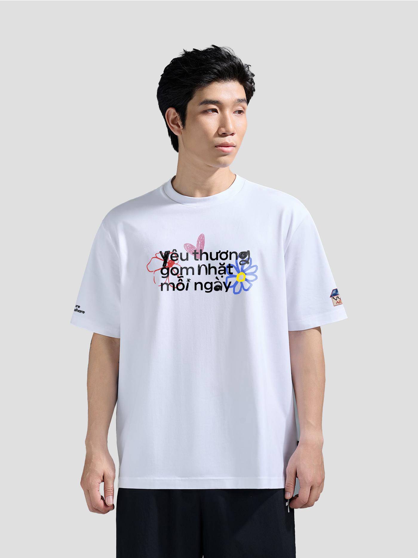 Áo thun Cotton Care & Share VỤN Art Yêu Thương Gom Nhặt Mỗi Ngày [ 100% doanh thu ủng hộ Vụn Art ] - undefined