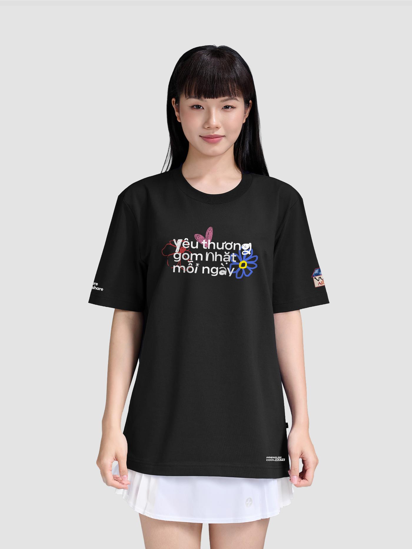 Áo thun Cotton Care & Share VỤN Art Yêu Thương Gom Nhặt Mỗi Ngày [ 100% doanh thu ủng hộ Vụn Art ] - undefined