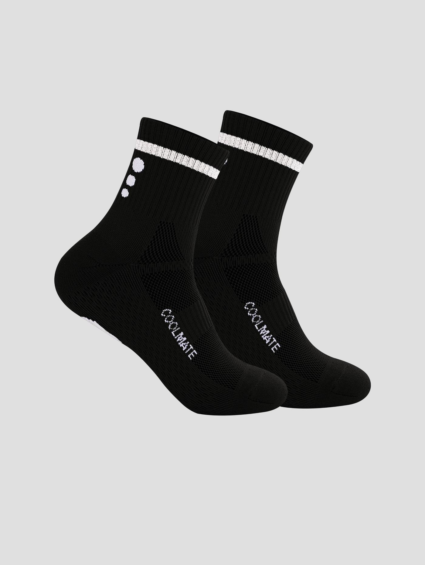 "Run Safe In The Dark" Tất chạy bộ unisex phản quang cổ trung - undefined