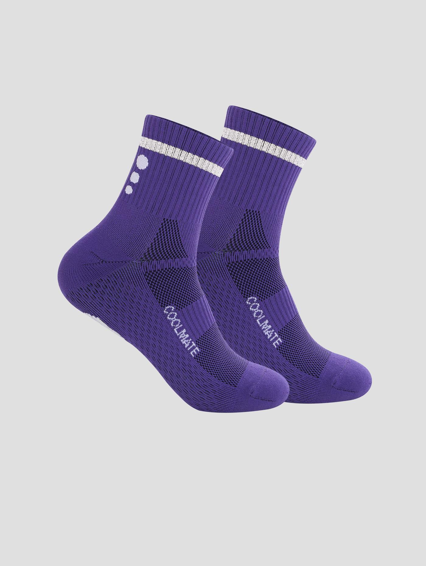 "Run Safe In The Dark" Tất chạy bộ unisex phản quang cổ trung - undefined