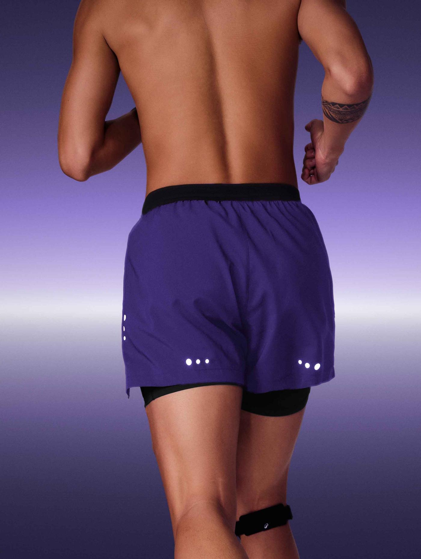"Run Safe In The Dark" Quần shorts chạy bộ nam 2 lớp 3IN 360Reflect™ - undefined