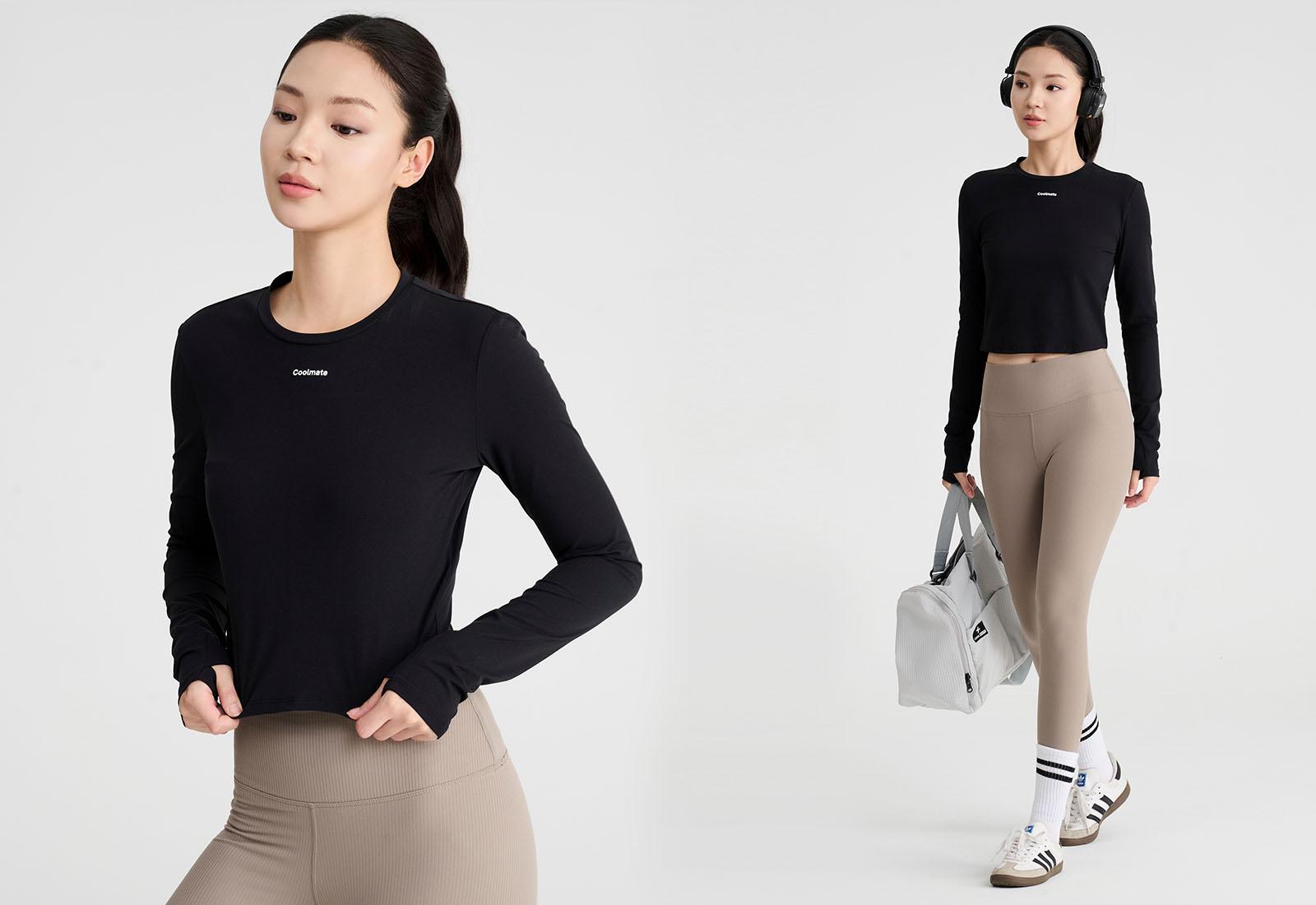 Áo dài tay thể thao nữ Croptop Flex