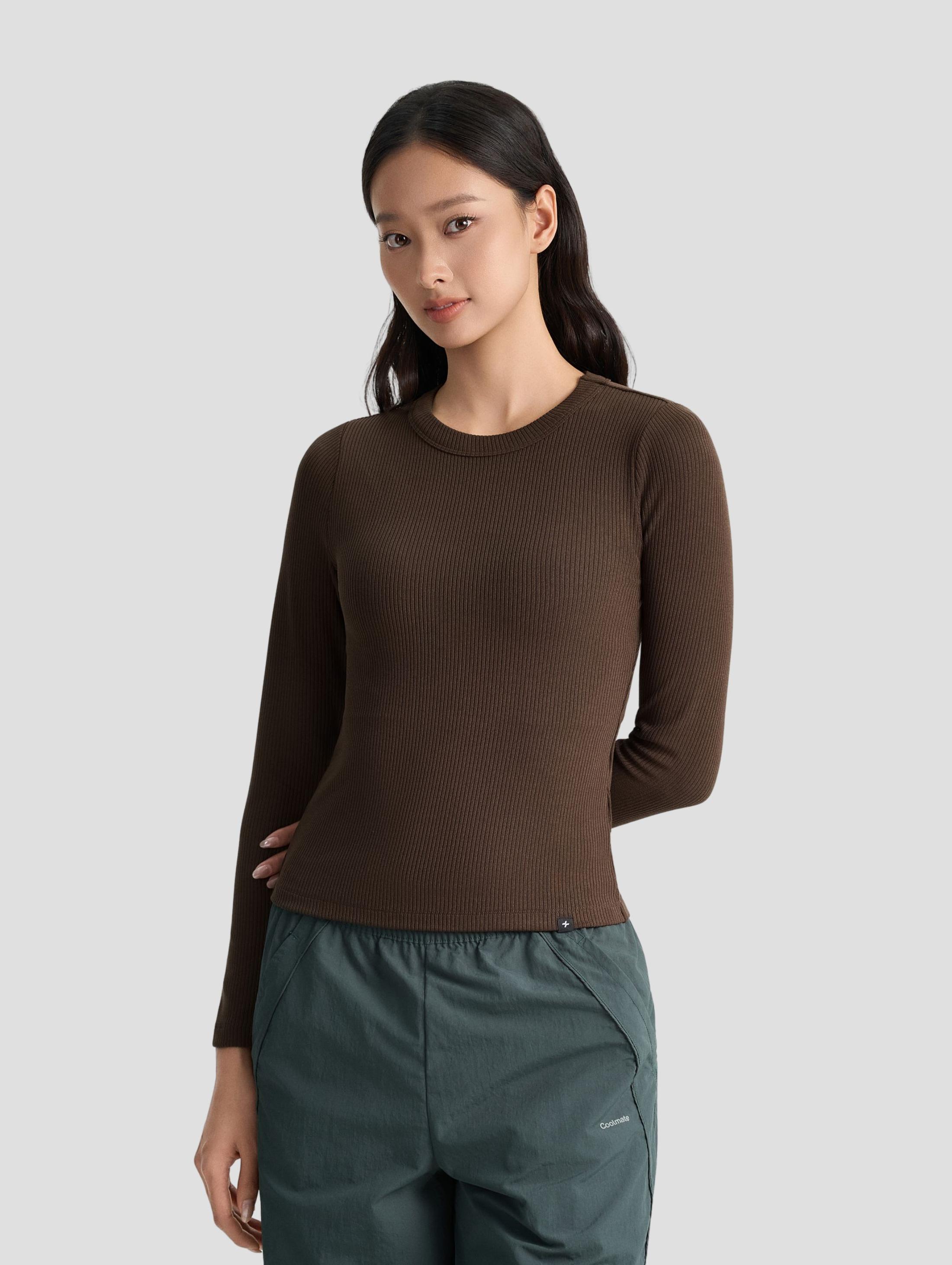 Áo dài tay thể thao nữ Comfort ribbed - undefined