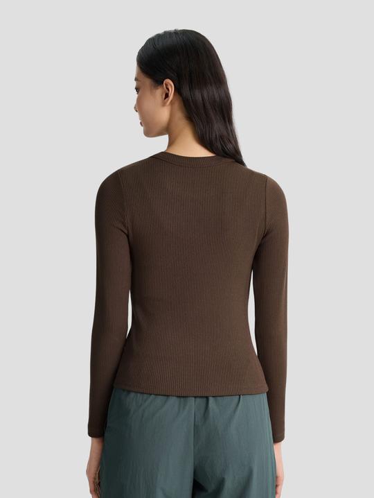 Áo dài tay thể thao nữ Comfort ribbed - undefined
