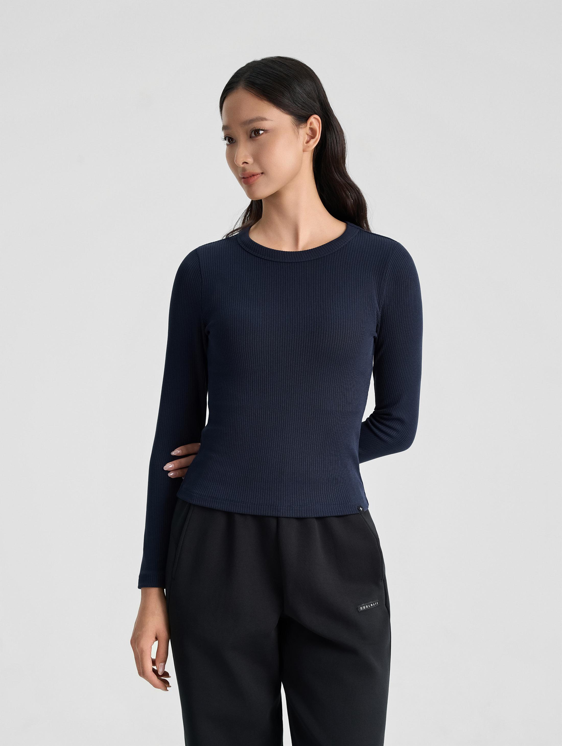 Áo dài tay thể thao nữ Comfort ribbed - undefined
