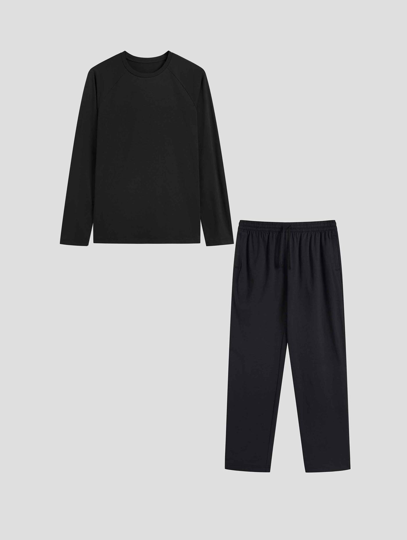 Bộ Mặc Nhà Nam Cotton Feel Dài Tay - undefined