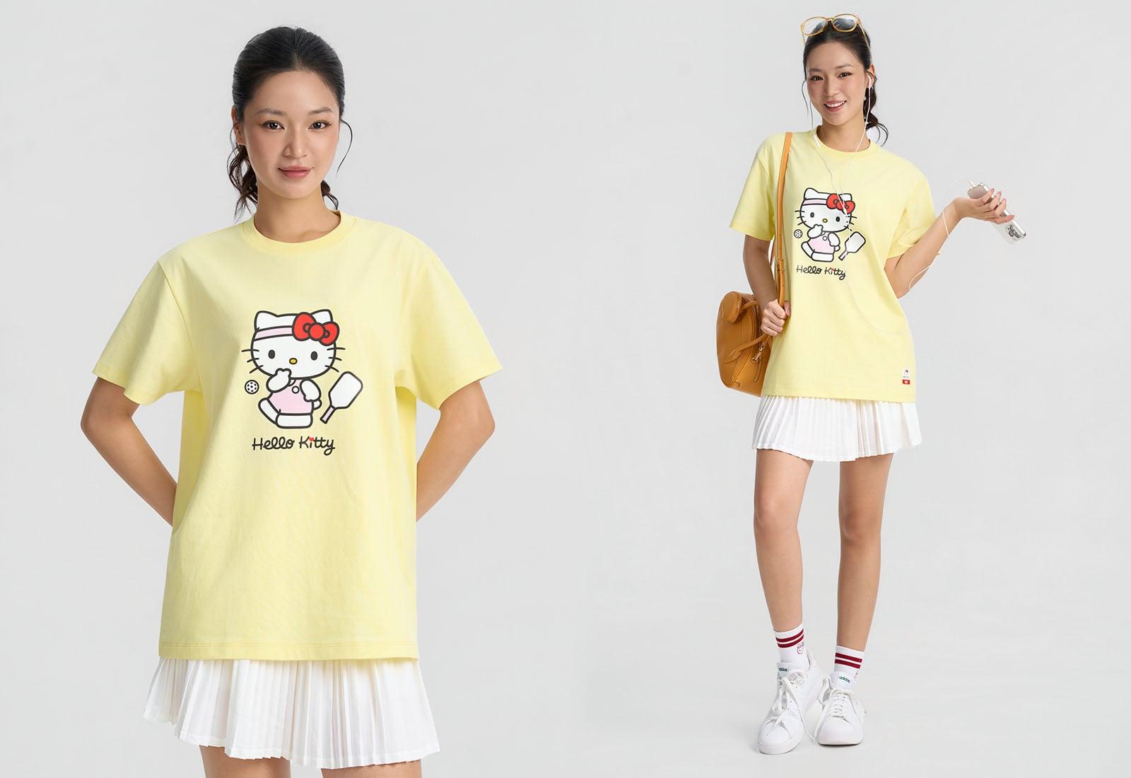 Áo thun cotton Relaxed Fit Kitty is Playing