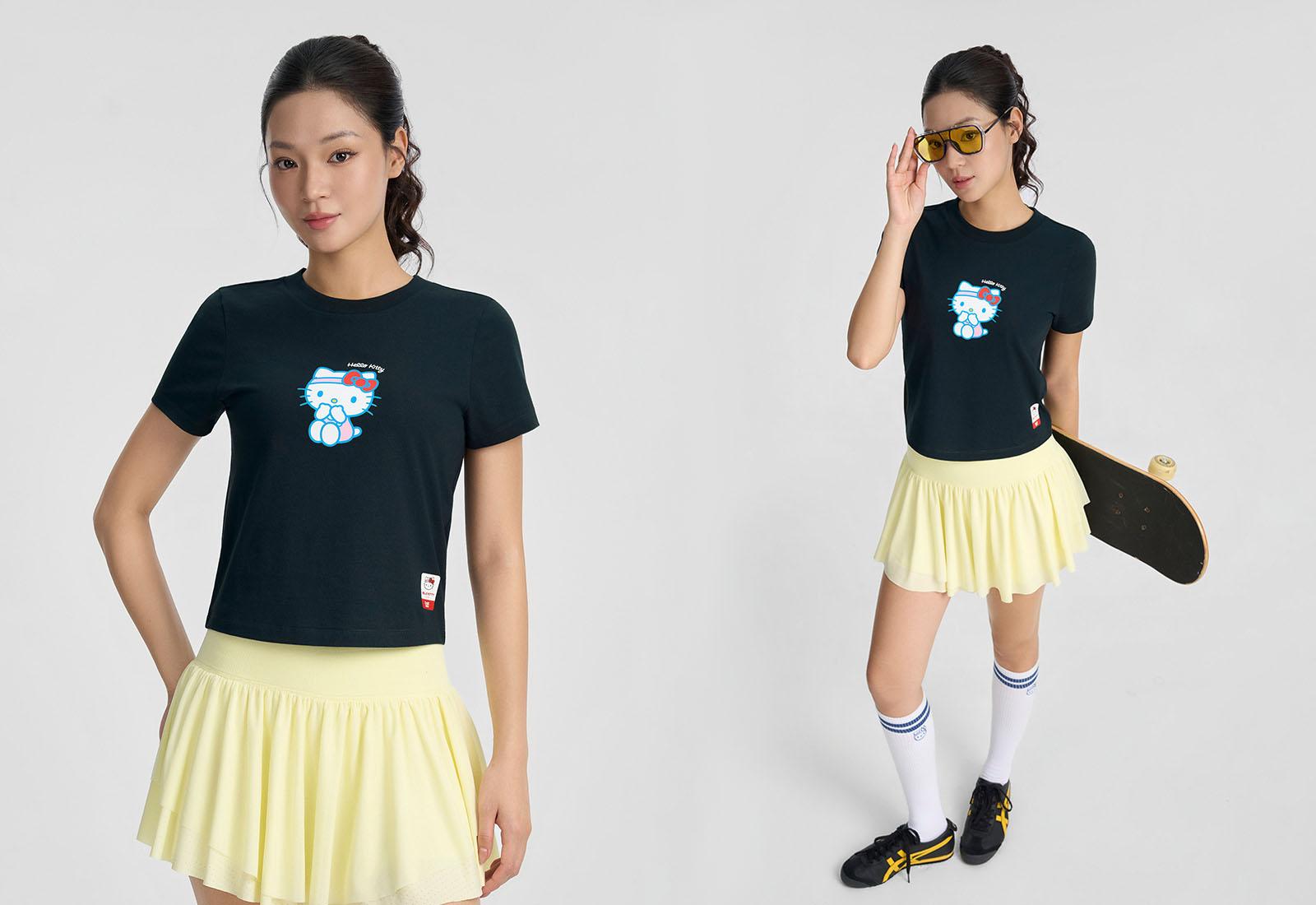 Áo thun cotton Slim Fit Kitty is Shying