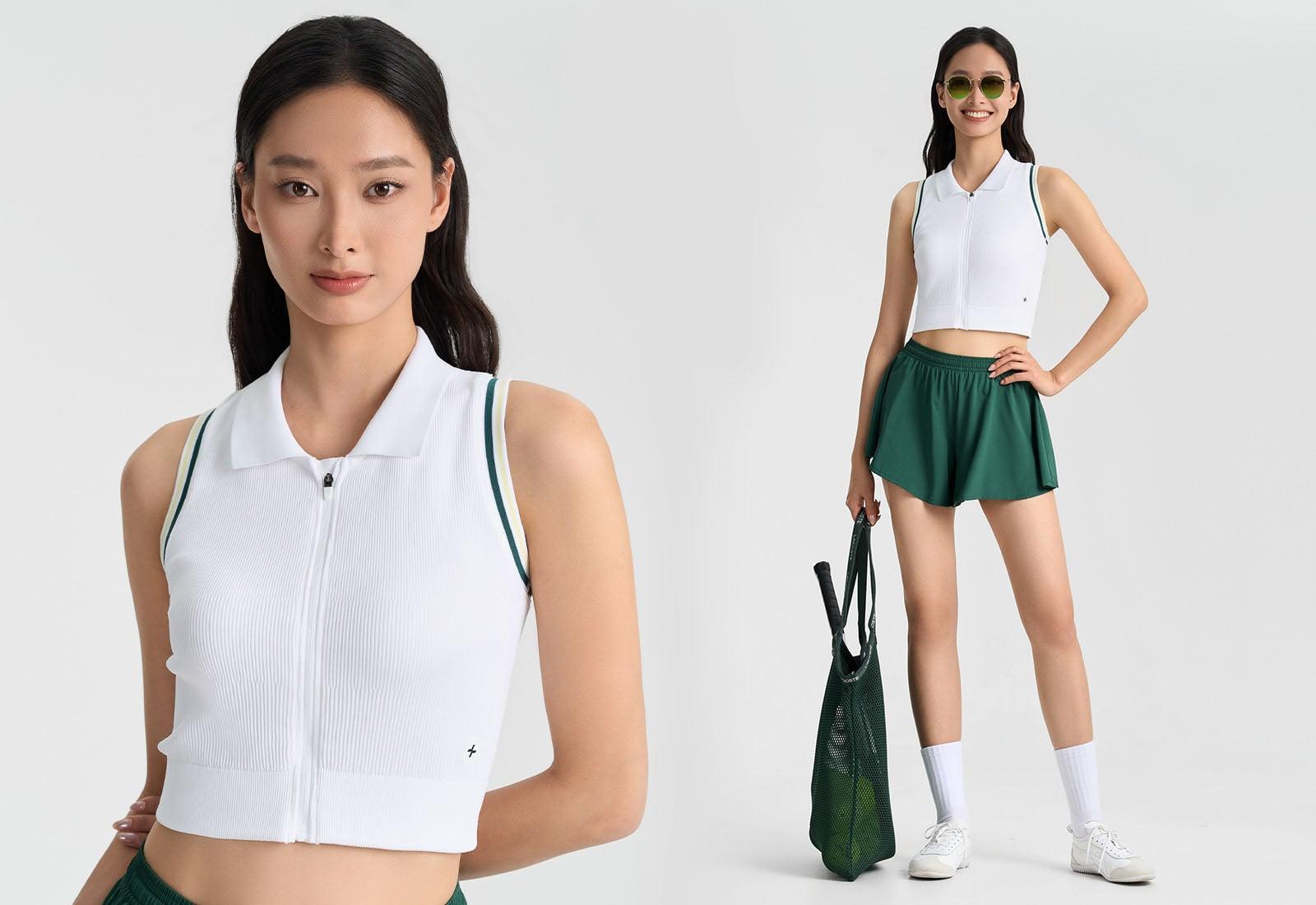 Áo polo thể thao nữ Seamless khoá kéo