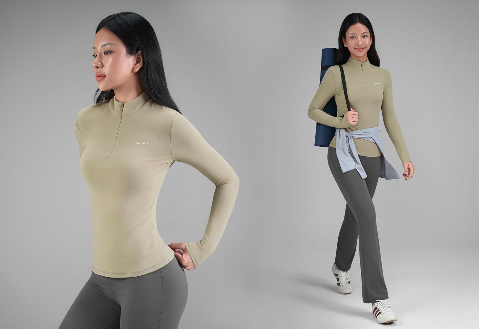 Áo dài tay thể thao nữ Exdry Halfzip