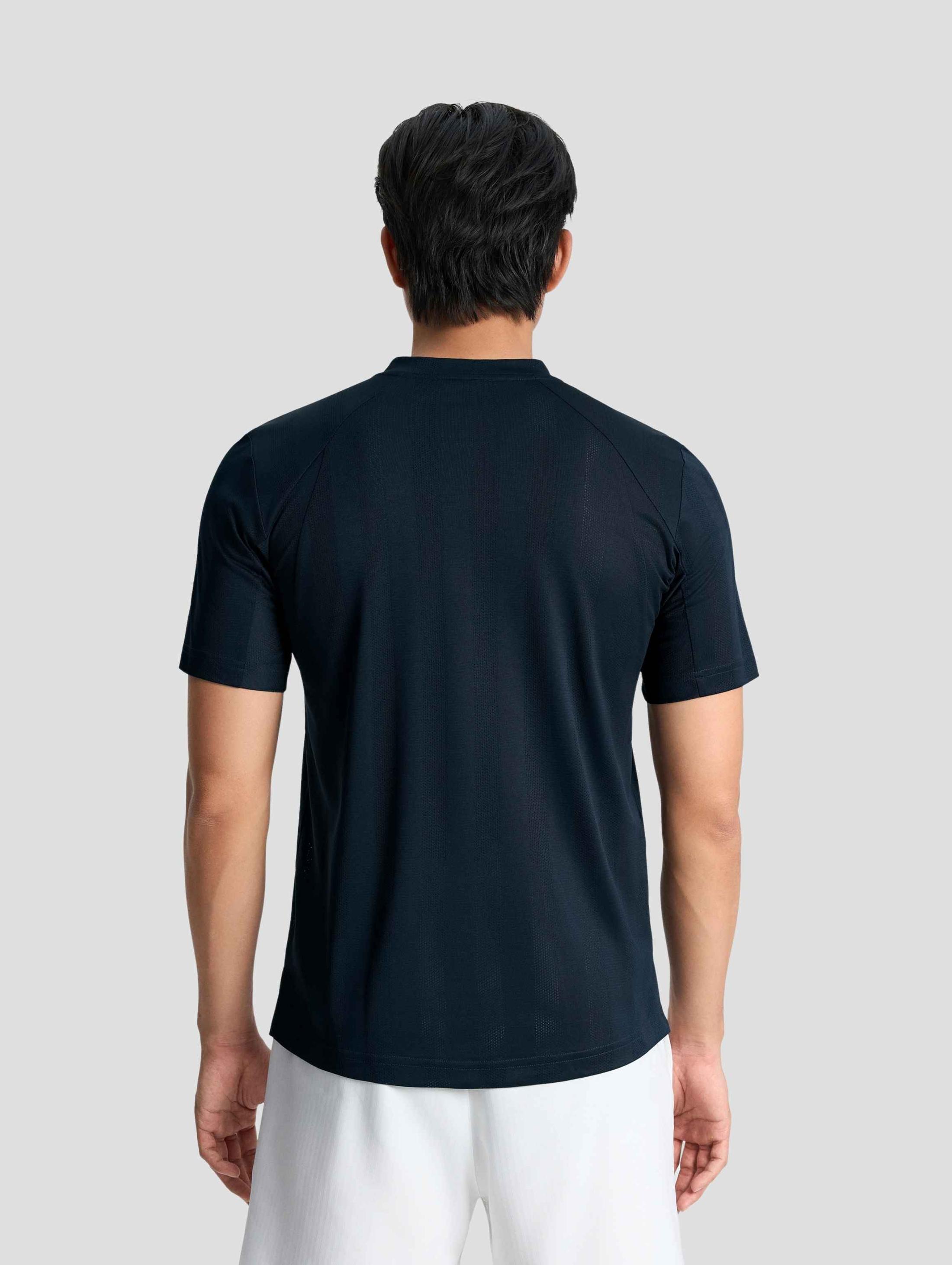 Áo thun thể thao nam Exdry jacquard cổ henley - undefined