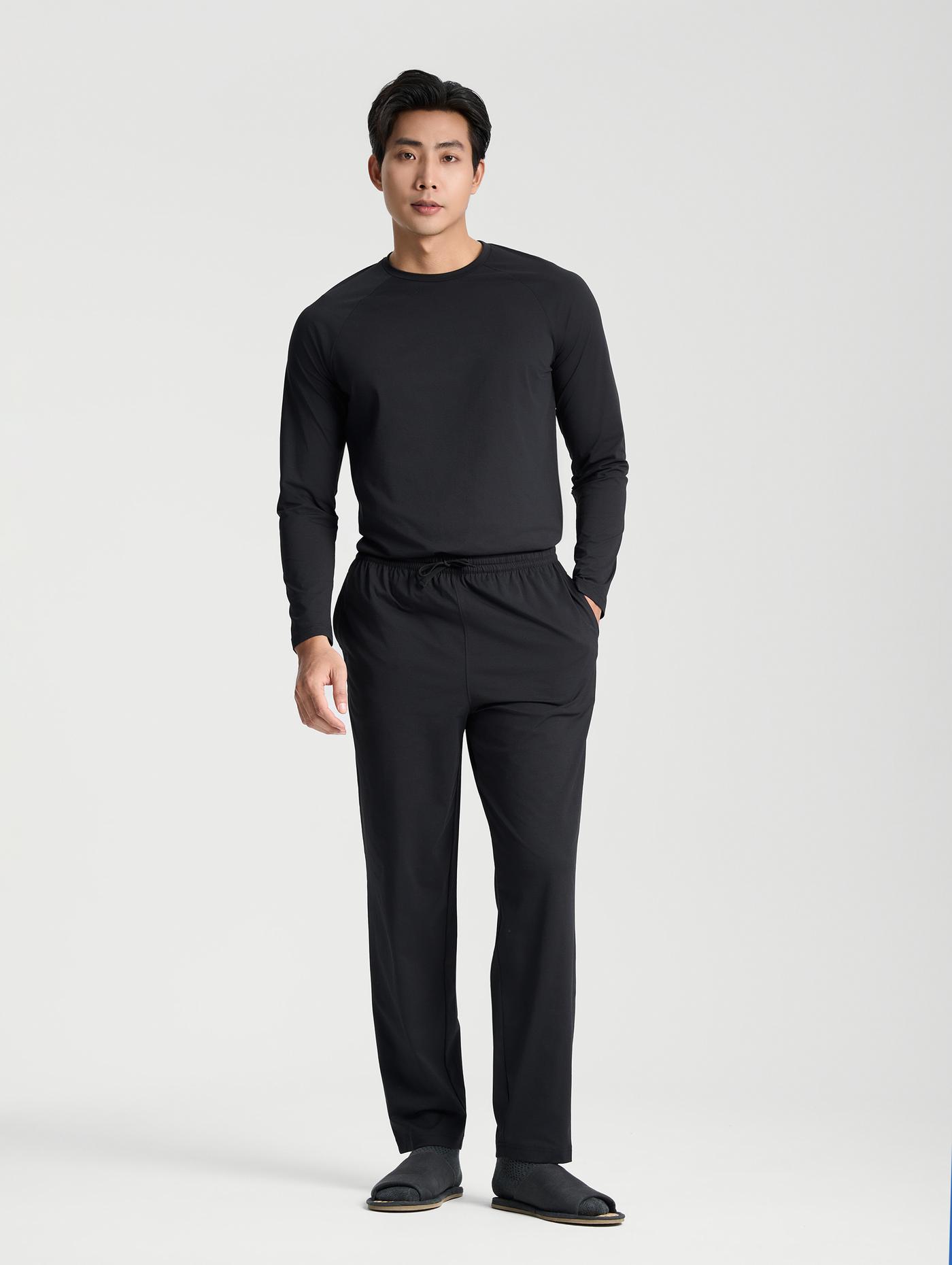 Bộ Mặc Nhà Nam Cotton Feel Dài Tay - undefined