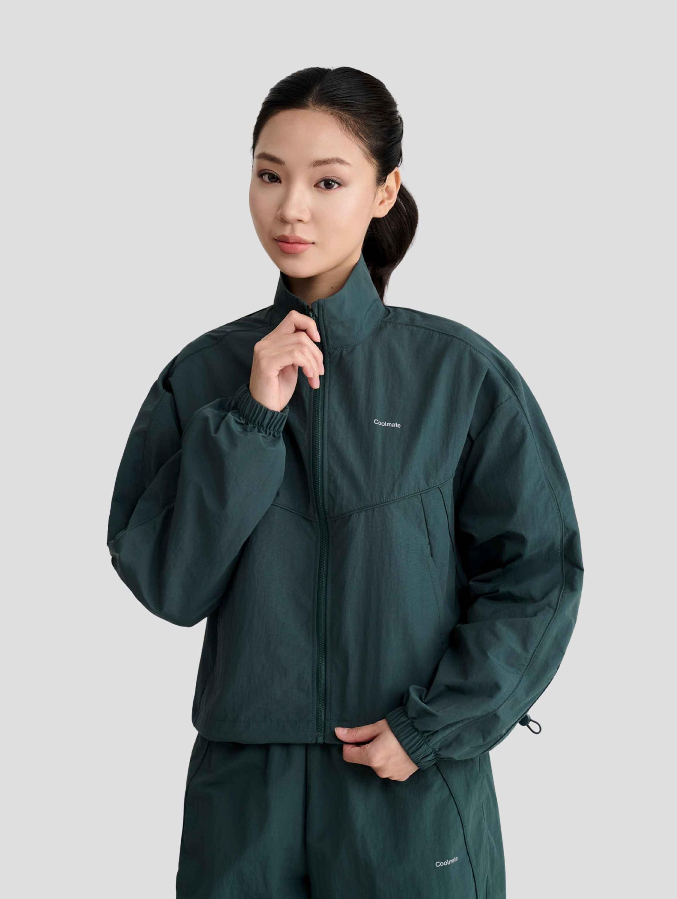 Áo khoác nữ Track Jacket Windbreaker khoá kéo - undefined